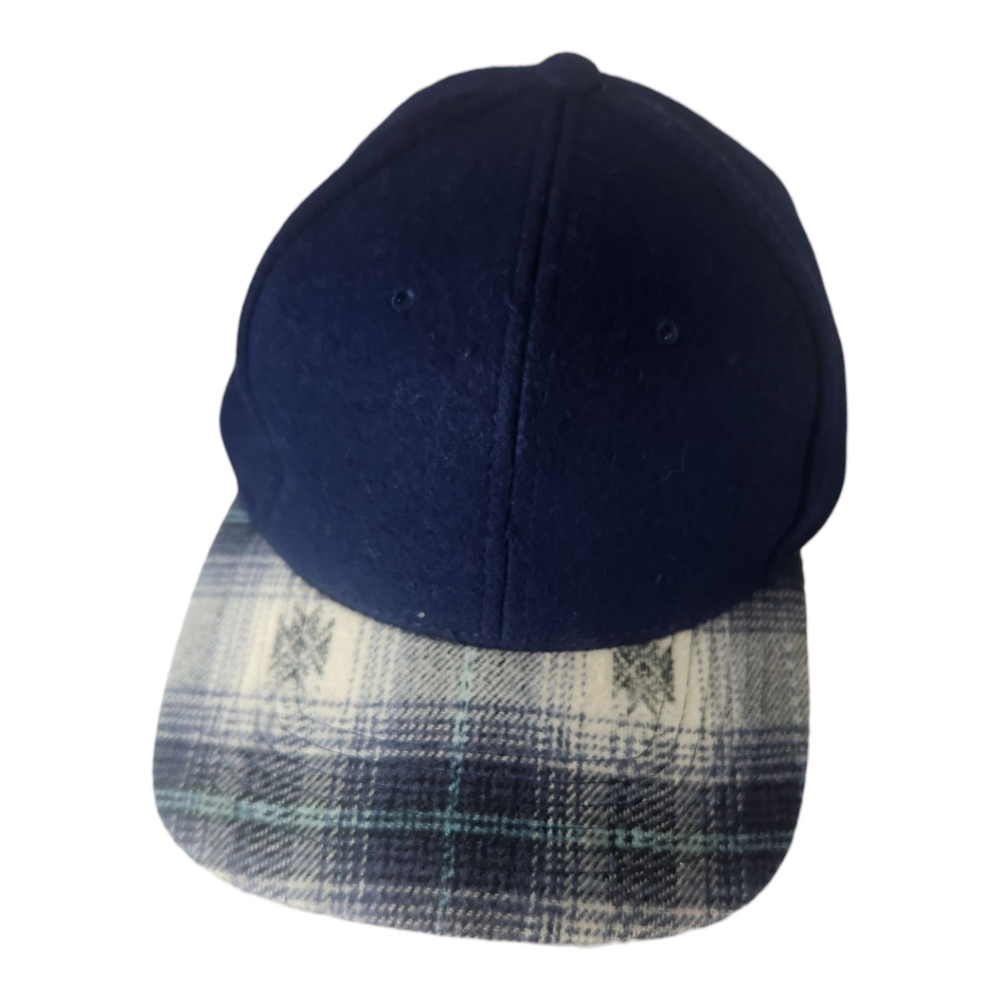 Vintage Aztec Navy Blue Adjustable Strapback Hat Cap Flat Bill One Size Men